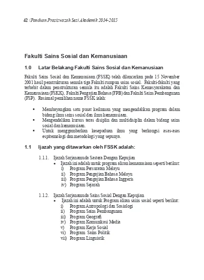 Fakulti Sains Sosial Dan Kemanusiaan