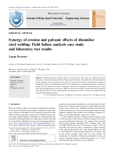 A Study On The Failure Analysis Of The Tig Welding With Dissimilar Joint