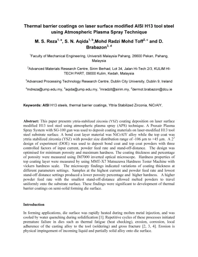 3D Thermal Model of Laser Surface Glazing for H13 Tool Steel