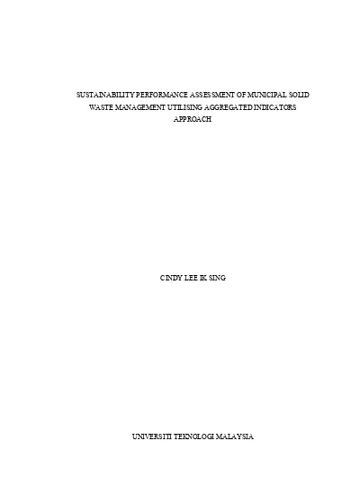 Top PDF Municipal solid waste management performance - 1Library