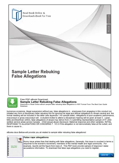 Responding false allegations sample to letter Sample Letter