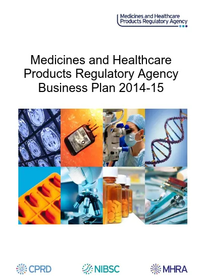 Medicines and Healthcare Products Regulatory Agency Business Plan