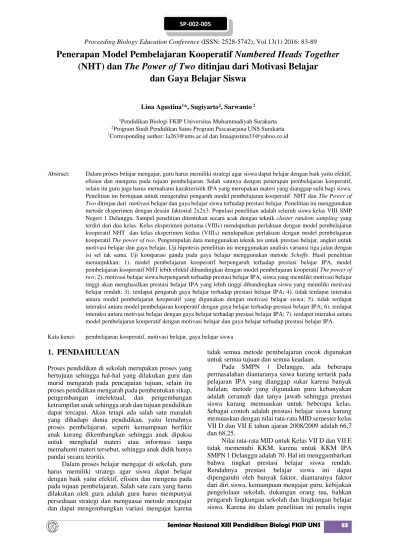 Pdf Hubungan Antara Kedisiplinan Siswa Motivasi Belajar Dan Gaya Belajar Dengan Prestasi Belajar Matematika Siswa Kelas Viii Smp Se Kecamatan Piyungan Tahun Ajaran 2013 2014
