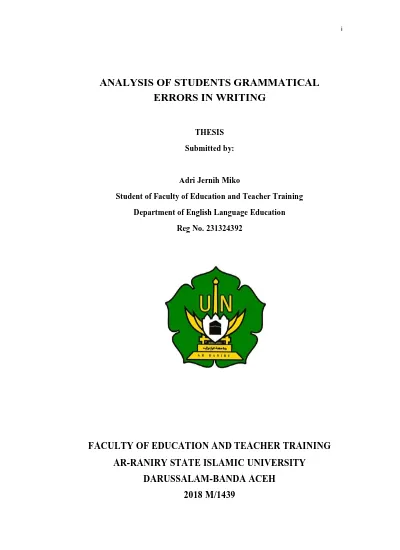 Top Pdf Grammatical Error Analysis On The Spontaneous Speech Produced By Students Of English 1library