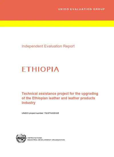 ETHIOPIA. Independent Evaluation Report. Technical assistance project for the upgrading of the Ethiopian leather and leather products industry