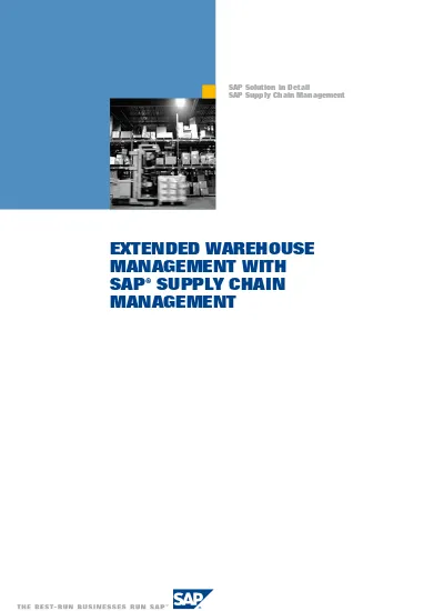 SAP Solution in Detail SAP Supply Chain Management