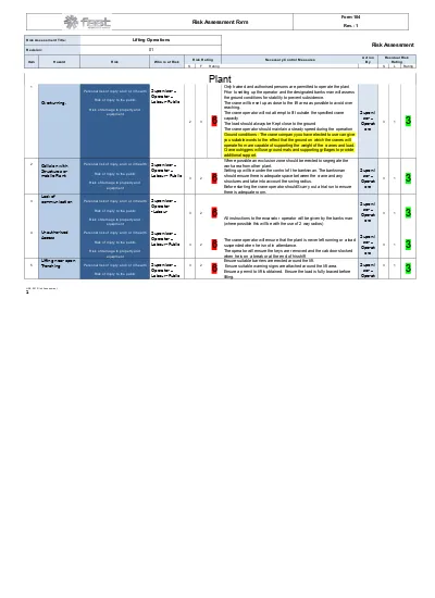 Risk Assessment For Lifting Operations With Overhead 3302