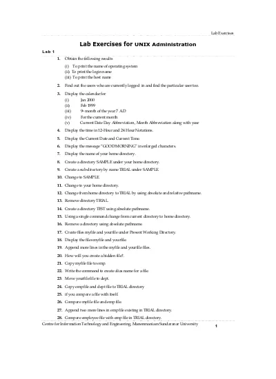 Top Pdf Unix Lab Exercises And Solutions 1library