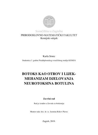 Botoks Kao Otrov I Lijek Mehanizam Djelovanja Neurotoksina Botulina